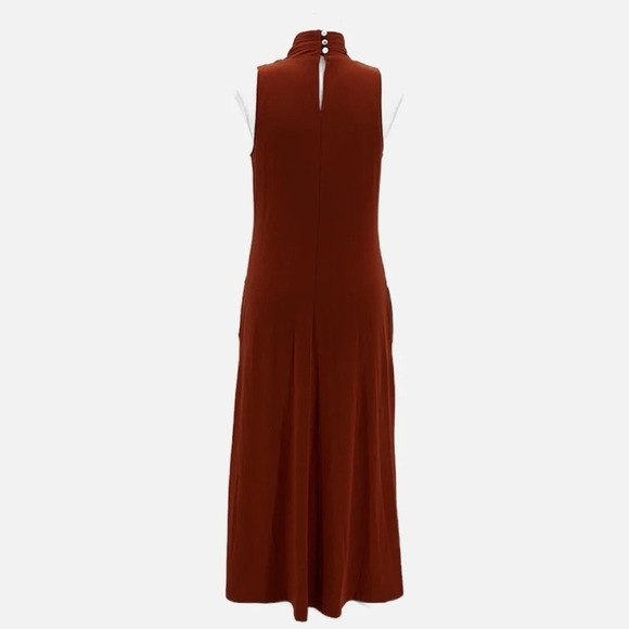 Garnet Hill Mock Neck Knit Maxi Dress in Rust - Size XS - Picture 6 of 10